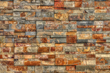 Rusty stone wall. The modern decorative design for using as background and texture.