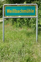 Fototapeta premium Schild - Weißbachmühle - Zeichen