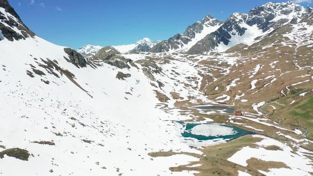 Aerial 4K - Val Viola in Valtellina, spring view