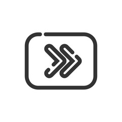 Obraz premium Rewind outline icon.