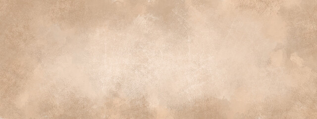 Abstract grunge watercolor background in beige shade. Vintage illustration of ground color