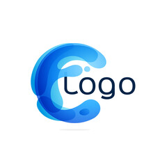 Sphere logo made of twisted blue waves.