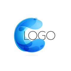 Sphere logo made of twisted blue waves.