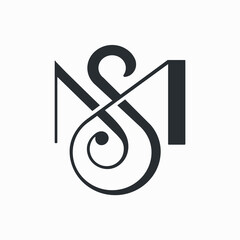 A logo that combines the letters M and S beautifully. They are connected to each other intimately. This logo looks luxurious, classic but also modern.