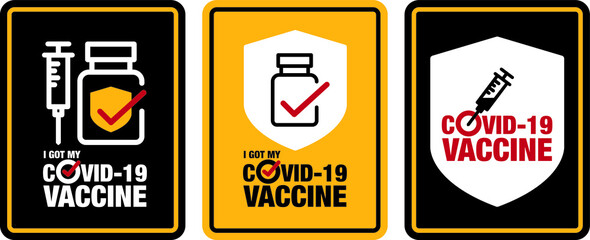 stop covid-19 vaccine signage icon