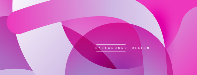 Abstract overlapping lines and circles geometric background with gradient colors