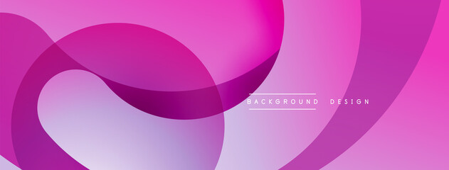 Abstract overlapping lines and circles geometric background with gradient colors