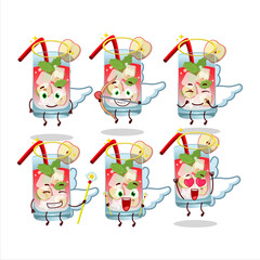 Apple mojito cartoon designs as a cute angel character