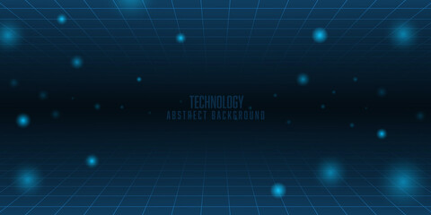 Vector technology concept blue lines blue abstract background.