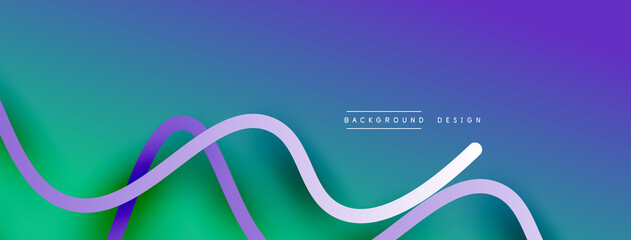 Abstract gradient background with wave line with shadow effect. Geometric composition. 3D shadow effects and fluid gradients