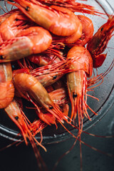 spot prawns/shrimp in bowl
