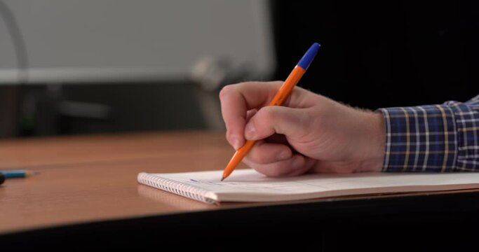 Signature on Contract by Pen in Male Hand. Sign Document on Deal at Office Work Indoors. Write Business Agreement or Undersign Protocol of Convention. Initials of Customer on Notification or Record