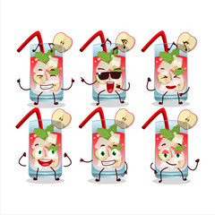 An image of apple mojito dancer cartoon character enjoying the music