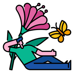 Man with flowers icon