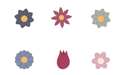 Vector illustration. A set of flowers.