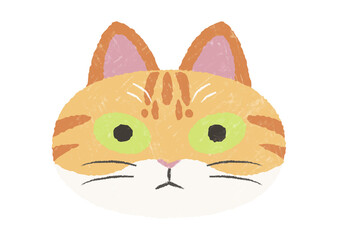 ぶさかわ茶トラ猫の手描き風テクスチャ付きアイコン