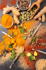 set of herbs and spices