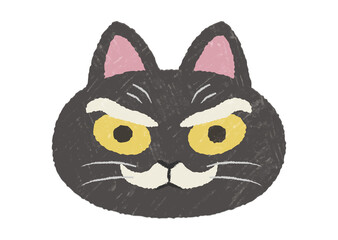 ぶさかわヒゲ猫の手描き風テクスチャ付きアイコン