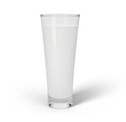 Glass of milk isolated on white background