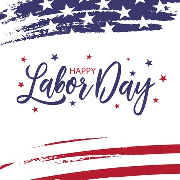 Happy Labor Day. Usa federation holiday. United States of America national flag