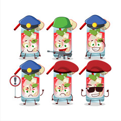 A dedicated Police officer of apple mojito mascot design style