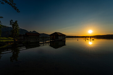 Obraz premium Sonnenuntergang am Kochelsee