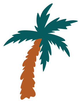Cartoon palm tree. Coconut Tree. Summer vacation. Vector cartoon illustration.