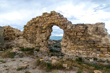 Naklejka premium Medieval ruined fortress Bayburt in Turkey