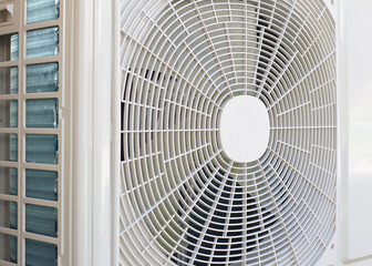 Air condition outdoor unit compressor install outside the house,Condenser unit in central air...