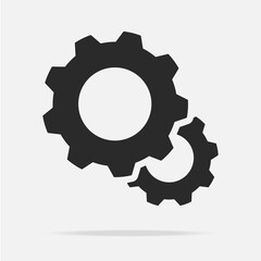 Simple cogwheel, gear wheel vector illustration for apps and websites. The business mechanism, progress, construction concept, or UI element
