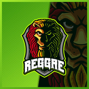 Reggae Lion Silhouette mascot esport logo design illustrations vector template, Tiger logo for team game streamer youtuber banner twitch discord, full color cartoon style