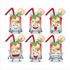 Cartoon character of apple mojito with smile expression