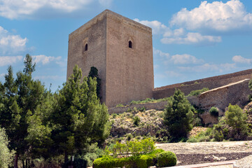 Fototapeta premium Tower in medieval castle located in the city of Lorca, Murcia, Spain.