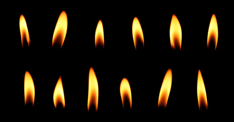 candle flame is burning isolated