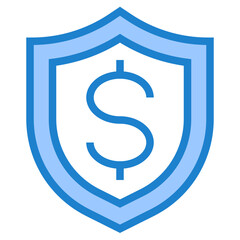 Money safe blue style icon