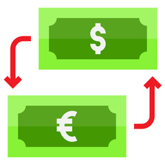 Exchange money flat style icon