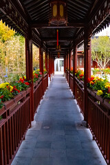 Chinese temple garden with no peoples good historic place for rest, travel, meditation