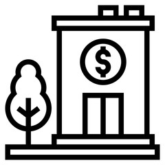 Bank outline style icon