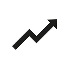 Up arrow icon. Chart, graph. Simple vector illustration on a white background