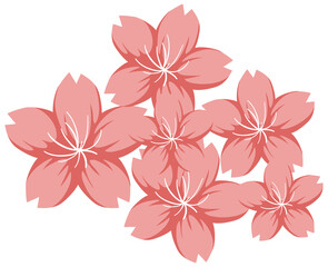 Fototapeta na wymiar Cherry blossom or Sakura in cartoon style isolated