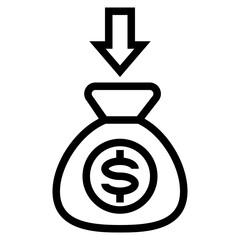 Income outline style icon