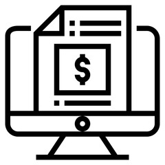 Money report outline style icon