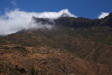 Gran Canaria, landscape of the central part of the island, Las Cumbres, ie The Summits, hiking route Tejeda - Roque Bentayga
