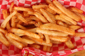 Hand Cut French Fried Potatoes in Retro Cafe