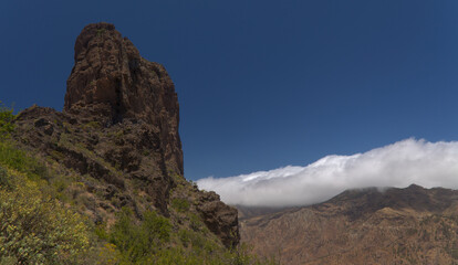Gran Canaria, landscape of the central part of the island, Las Cumbres, ie The Summits, hiking route Tejeda - Roque Bentayga
