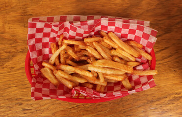 Hand Cut French Fried Potatoes in Retro Cafe