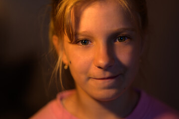 Close-up portrait of adorable little girl. Selective focus with shallow depth of field.