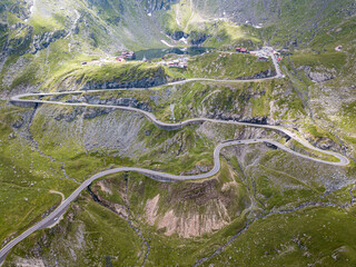 Transfagarasan pass in summer. Crossing Carpathian mountains in Romania, Transfagarasan is one of...