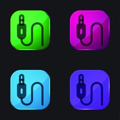 Audio Jack four color glass button icon