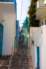 Traditional walk path Mykonos island Greece cyclades - 440253016